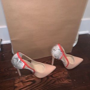 Pink and snake skin heels